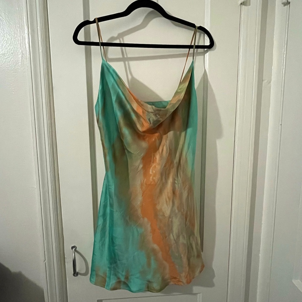 Beautiful sunset 12th Tribe silk dress